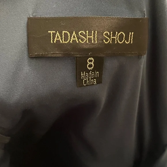 Tadashi Shoji Embroidered V-neck Lace Dress in Dark Teal Size 8 - Picture 4 of 6